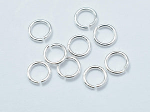 50pcs 925 Sterling Silver Open Jump Ring, 4mm-Metal Findings & Charms-BeadDirect