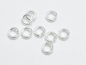 20pcs 925 Sterling Silver Open Jump Ring, 4mm, 0.9mm (19guage) (007909013)-Craft Supplies & Tools > Findings > Rings > Jump Rings-BeadDirect