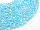 Mystic Aura Quartz-Aqua Blue, 8mm (8.5mm)-Gems: Round & Faceted-BeadDirect