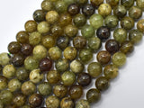 Green Garnet Beads, 8mm Round Beads-BeadDirect