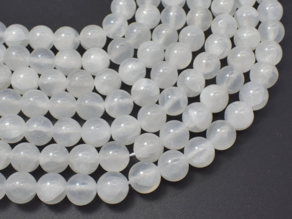 Selenite, Gypsum, 10mm (10.3mm) Round-Gems: Round & Faceted-BeadDirect