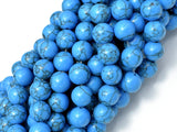 Howlite Turquoise Beads, Blue, 10mm Round Beads-Gems: Round & Faceted-BeadDirect