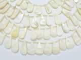 Mother of Pearl, Creamy White Shell, Top Drilled Flat Teardrop, Approx. 15x28mm-Pearls & Glass-BeadDirect