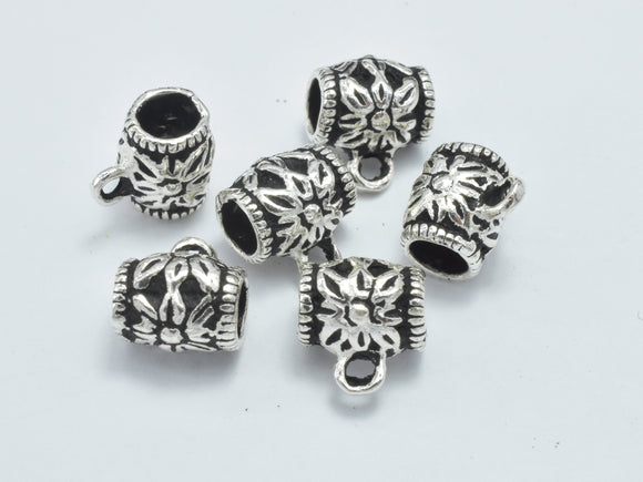 2pcs 925 Sterling Silver Bead Connector-Antique Silver, Drum, 6x7.2mm-Metal Findings & Charms-BeadDirect