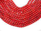 Red Bamboo Coral Beads, 7.8mm Round Beads-Gems: Round & Faceted-BeadDirect