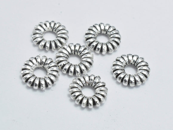 6pcs 925 Sterling Silver Spacers-Antique Silver, 7.5mm Spacer-Metal Findings & Charms-BeadDirect