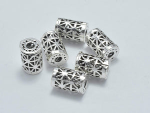 4pcs 925 Sterling Silver Beads-Antique Silver, 5x7.5mm Tube Beads-Metal Findings & Charms-BeadDirect