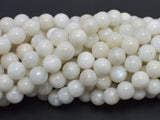 White Rainbow Moonstone Beads, 8mm Round-BeadDirect