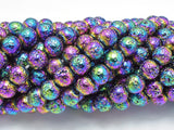 Lava-Rainbow Plated, 8mm (8.7mm) Round Beads-Gems: Round & Faceted-BeadDirect