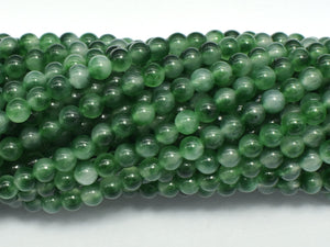 Malaysia Jade - Green, White, 4mm (4.5mm), Round-BeadDirect