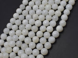 White Mother of Pearl Beads, MOP, 8mm (8.3mm) Round-Gems: Round & Faceted-BeadDirect