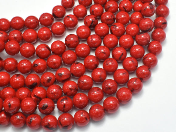 Shell Turquoise Howlite - Red, 8mm (8.5mm)-BeadDirect
