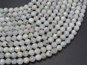 White Rainbow Moonstone, 6mm (6.5mm), Faceted Round-BeadDirect