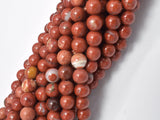 Red Jasper Beads, Round, 6mm-Gems: Round & Faceted-BeadDirect