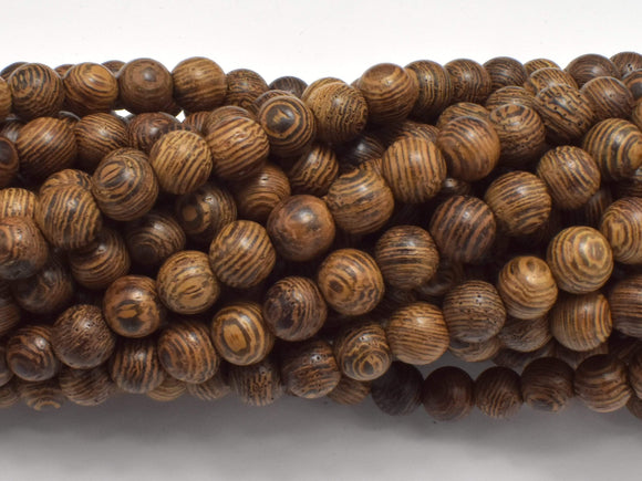 Wenge Wood, 6mm (6.3mm) Round, 50 Inch, Long strand, Approx. 216 Beads-Wood-BeadDirect