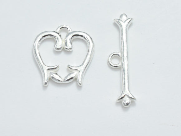 2sets 925 Sterling Silver Toggle Clasps, Loop 13x13mm, Bar 20x4mm-BeadDirect