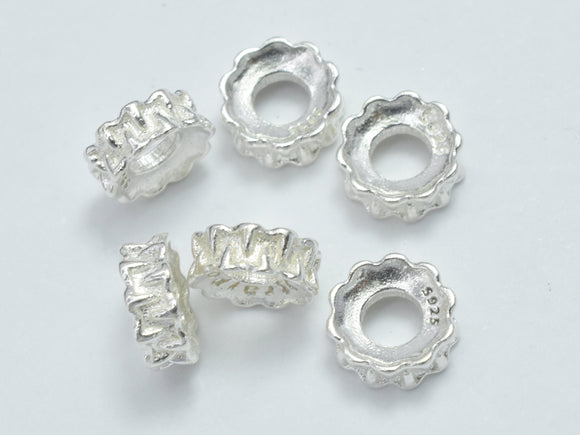 10pcs 925 Sterling Silver Beads, 55mm Spacer Beads, 5.8x2.2mm-BeadDirect
