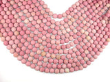 Matte Rhodonite Beads, Round, 8mm (8.7mm)-Gems: Round & Faceted-BeadDirect