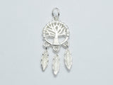 1pc 925 Sterling Silver Charm, Tree of life Charm, 26x12mm-BeadDirect
