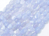 Blue Lace Agate, Blue Chalcedony, Approx 6x8mm Nugget Beads-Gems: Nugget,Chips,Drop-BeadDirect