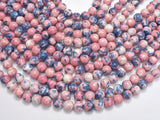Rain Flower Stone, Pink, Gray, 8mm Round Beads-Gems: Round & Faceted-BeadDirect