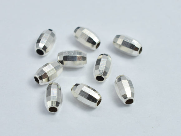 10pcs 925 Sterling Silver 3x5mm Faceted Rice Beads-BeadDirect