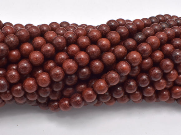 Red Sandalwood Beads, 6mm Round Beads-Wood-BeadDirect