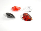 CZ beads, Faceted Pear, Pointed Back, 7x10mm-Cubic Zirconia-BeadDirect