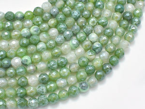 Mystic Coated Fire Agate- Green, 6mm Faceted-BeadDirect