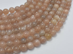 Mixed Moonstone Sunstone-Gray, Peach, 8mm Round-Gems: Round & Faceted-BeadDirect