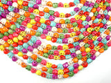 Howlite Skull Beads, Multi-color, 6x8mm-Gems: Round & Faceted-BeadDirect
