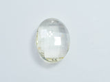 Crystal Glass 23x32mm Faceted Oval Pendant, Clear, 1piece-BeadDirect