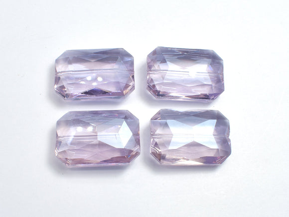 Crystal Glass 18x26mm Faceted Rectangle Beads, Lavender, 2pieces-BeadDirect