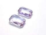 Crystal Glass 18x26mm Faceted Rectangle Beads, Lavender, 2pieces-BeadDirect