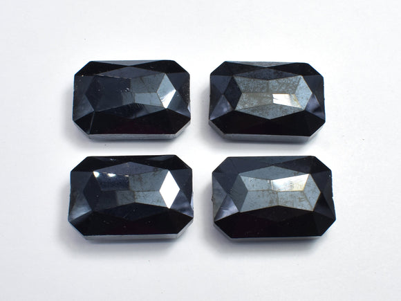 Crystal Glass 18x26mm Faceted Rectangle Beads, Black, 2pieces-BeadDirect