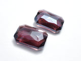 Crystal Glass 18x26mm Faceted Rectangle Beads, Wine Red, 2pieces-BeadDirect