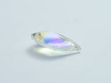 Crystal Glass 15x28mm Faceted Leaf Pendant, Clear with AB, 2pieces-BeadDirect