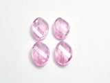 Crystal Glass 13x18mm Twisted Faceted Oval Beads, Pink, 4pieces-BeadDirect