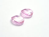 Crystal Glass 13x18mm Twisted Faceted Oval Beads, Pink, 4pieces-BeadDirect