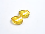 Crystal Glass 13x18mm Twisted Faceted Oval Beads, Yellow, 4pieces-BeadDirect
