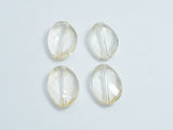 Crystal Glass 13x18mm Twisted Faceted Oval Beads, Light Champagne, 4pieces-BeadDirect
