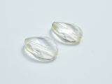 Crystal Glass 13x18mm Twisted Faceted Oval Beads, Light Champagne, 4pieces-BeadDirect