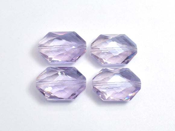 Crystal Glass 17x25mm Faceted Irregular Hexagon Beads, Lavender, 2pieces-BeadDirect