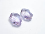 Crystal Glass 17x25mm Faceted Irregular Hexagon Beads, Lavender, 2pieces-BeadDirect