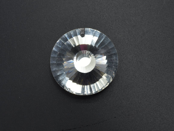 Crystal Glass 30mm Faceted Bicone Pendant, Clear, 1piece-BeadDirect
