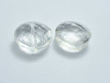 Crystal Glass 20x20mm Faceted Diamond Beads, Clear, 2pieces-BeadDirect