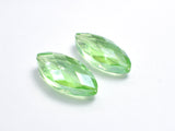 Crystal Glass 12x25mm Faceted Marquise Beads, Green, 2pieces-BeadDirect