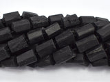 Raw Black Tourmaline, 9x(11-14)mm, Faceted Tube-BeadDirect