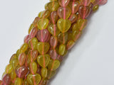 Jade - Yellow Pink 12mm Heart Beads-BeadDirect