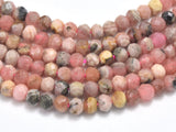 Rhodochrosite Beads, 2x3mm Micro Faceted Rondelle-Gems:Assorted Shape-BeadDirect